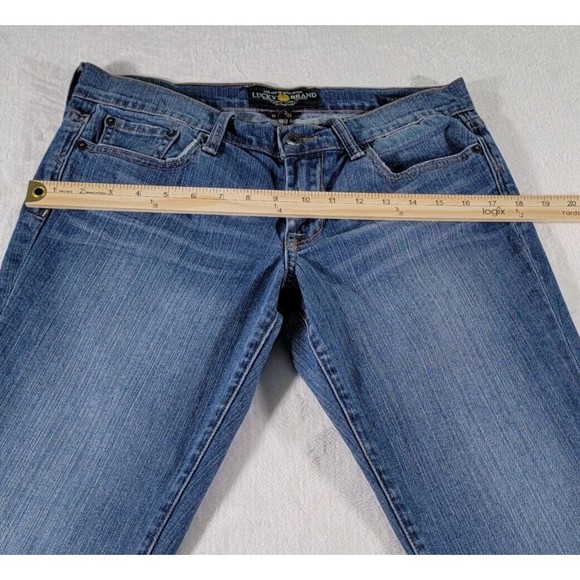 Lucky Brand Sweet N Crop Size 28 Blue Denim Mid-Rise Straight Leg Women's Jeans - Picture 11 of 16